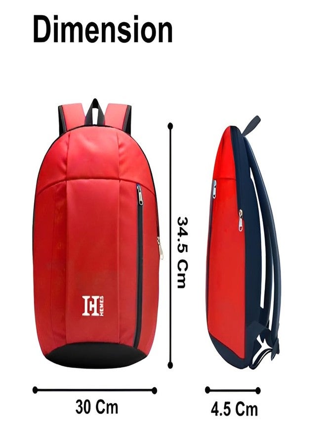 H-HEMES 12L Backpack for School, College, Office & Travel | Lightweight 2 Compartment for Men & Women (Red) - Image 3